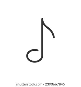 Musikalische Note, lineares Symbol. Linie mit bearbeitbarem Hub