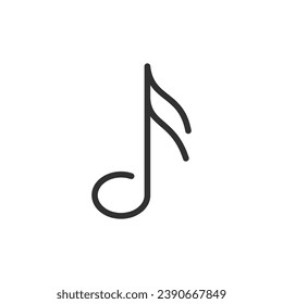 Musical note, linear icon. Line with editable stroke