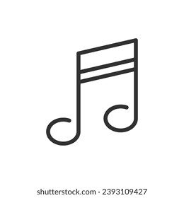 Musical note, linear icon. Line with editable stroke