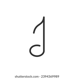 Nota musical, icono lineal. Línea con trazo editable