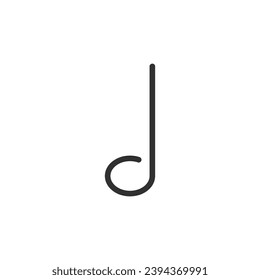 Musical note, linear icon. Line with editable stroke