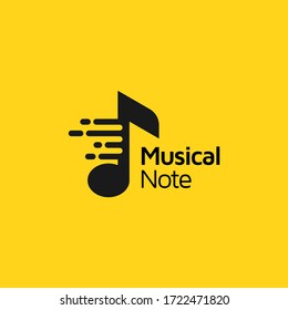 Musical note logo design vector template