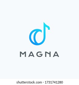 Musical note logo design vector template