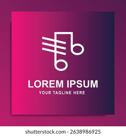 Musical note logo design vector template