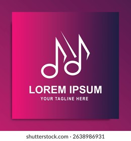 Musical note logo design vector template