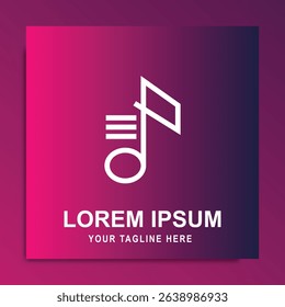 Musical note logo design vector template