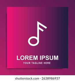 Musical note logo design vector template