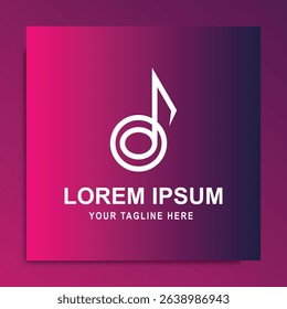 Musical note logo design vector template
