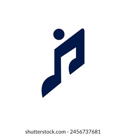 Musical note logo vector icon design