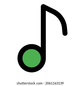 Musical note Logotype layout isolated on a white background