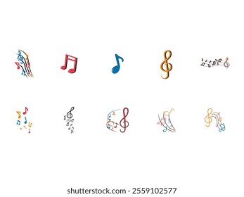 Musical Note Melody Element Set