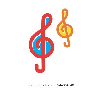 musical note melody key image vector icon logo