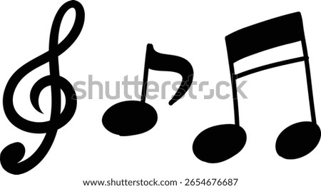 Musical Note, Melody, treble clef, Simple Icon Set