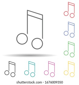 Musikalische Note Multi-Color Set Symbol. Einfache dünne Linie, Vektorillustration von Web-Icons für i und ux, Website oder mobile Applikationen