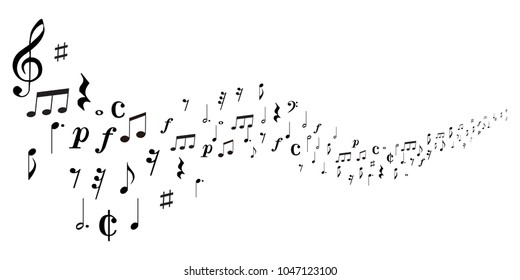 Musical note music silhouette background