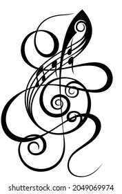 Símbolo musical de nota musical, ilustración vectorial