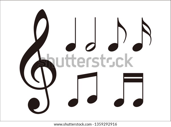 Musical note\
music symbol, Vector illustration\
