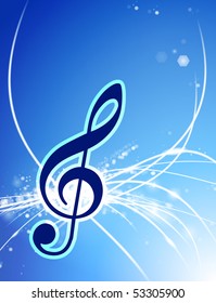 Musical Note on Abstract Background Original Illustration