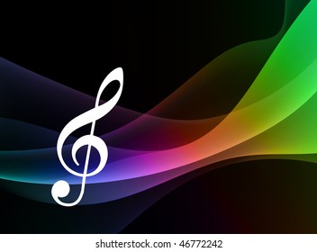 Nota musical sobre el fondo del espectro abstracto Ilustración vectorial original