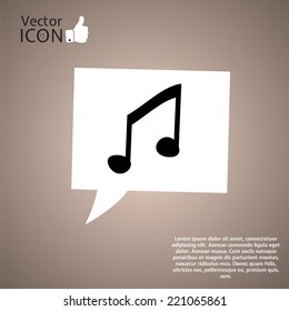 Musical note on background. Made in vector