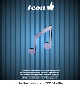 Musical note on background. Made in vector