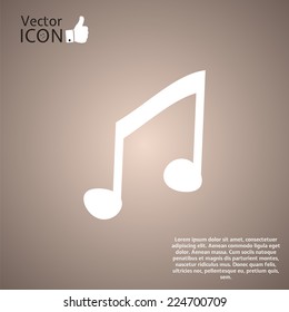 Musical note on background. Made in vector