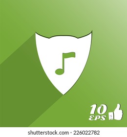 Musical note on background. Made in vector