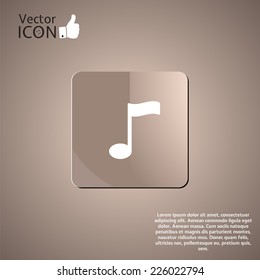 Musical note on background. Made in vector