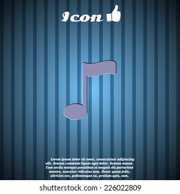 Musical note on background. Made in vector