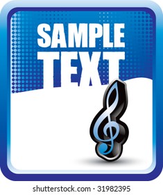 musical note on blue banner