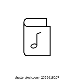 Nota musical sobre el Signo Lineal del Libro. Perfecto para el diseño, infografías, sitios web, aplicaciones