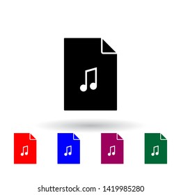 musical note on document multi color icon. Elements of file and documents set. Simple icon for websites, web design, mobile app, info graphics