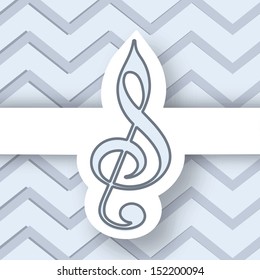 Musikalische Note auf stylisiertem abstraktem Hintergrund, kann als Flyer, Poster oder Banner in Musikkonzept und Partys verwendet werden. 