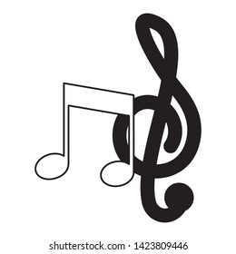 musical note on white background vector illustration