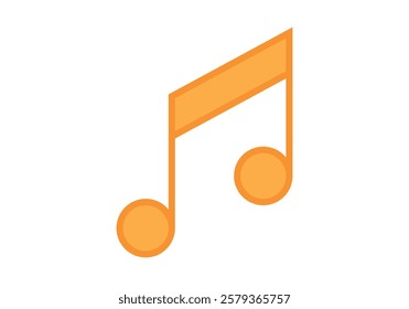 Musical note with orange stroke and fill