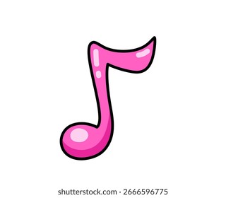 Musical note outline element. Isolated vector illustration.
