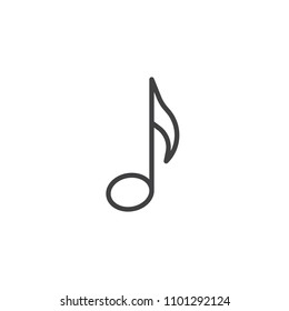Musical note outline icon. linear style sign for mobile concept and web design. Melody simple line vector icon. Symbol, logo illustration. Pixel perfect vector graphics