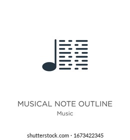 Musical note outline icon vector. Trendy flat musical note outline icon from music collection isolated on white background. Vector illustration can be used for web and mobile graphic design, logo, 