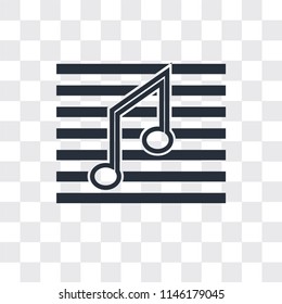 Musical note outline vector icon isolated on transparent background, Musical note outline logo concept