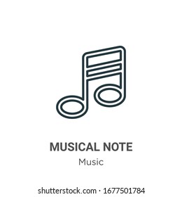 Musical note outline outline vector icon. Thin line black musical note outline icon, flat vector simple element illustration from editable music concept isolated stroke on white background