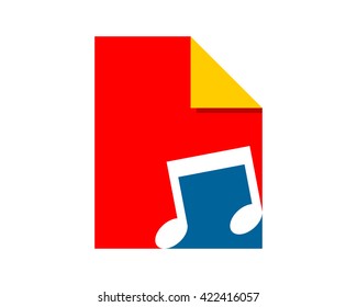 musical note paper sheet image vector icon