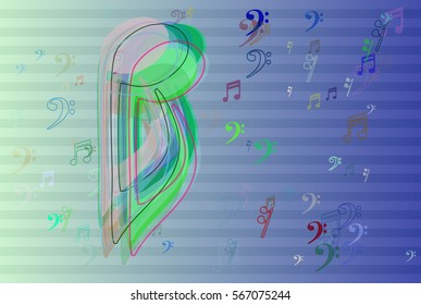 musical note pattern design
