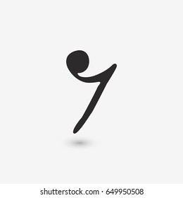 Musical note pause. Flat vector stock illustration