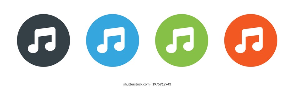 Musical note for radio button icon. Vector illustration