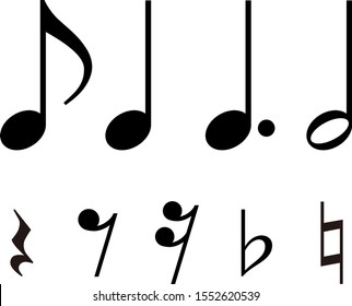 Musical note, Rest, sign material set