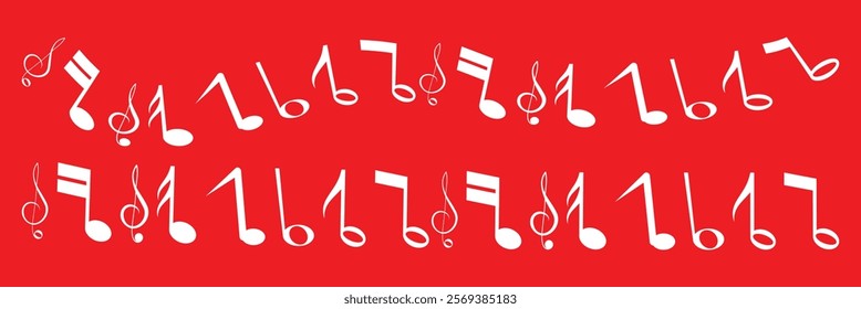 Musical Note Sign Treble Clef. Kids pencil textured symbols. Freehand pastel childish hand drawn. School paintbrush doodle collection. Music notes vector.