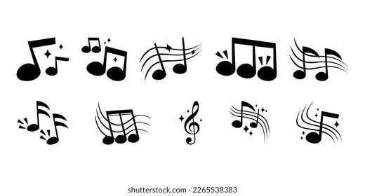 Musical Note Silhouette Vector Set