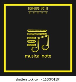 musical note sketch vector icon