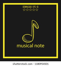 musical note sketch vector icon
