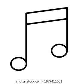 musical note sound melody celebration party, line icon style vector illustration